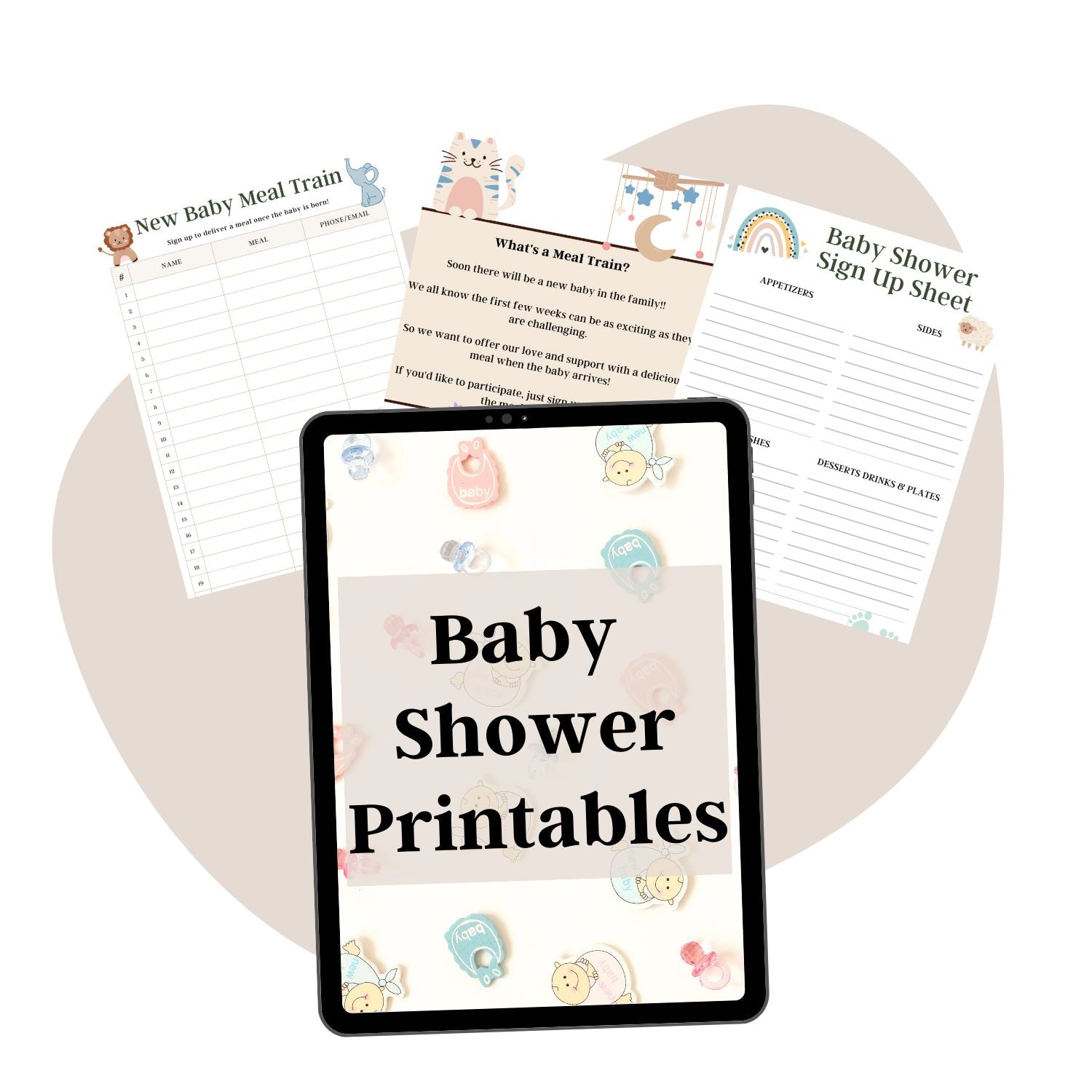 Printable Baby Shower Planner & Meal Train Sign Up Sheet Kim and Kalee