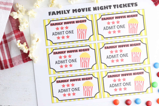 a picture of the printable movie night invitations