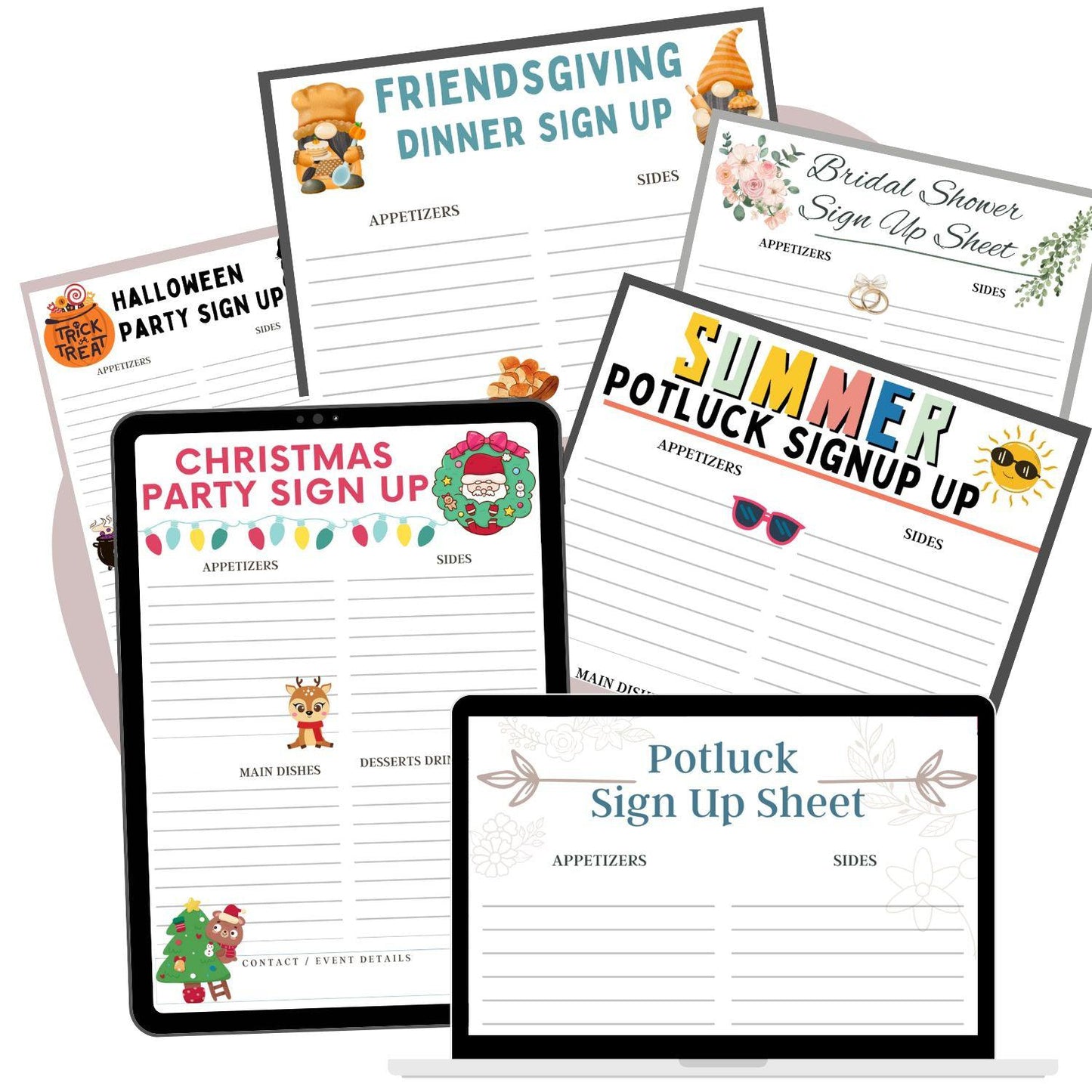 16 Best Printable Potluck Sign Up Sheet Templates: Holiday & Party PDF