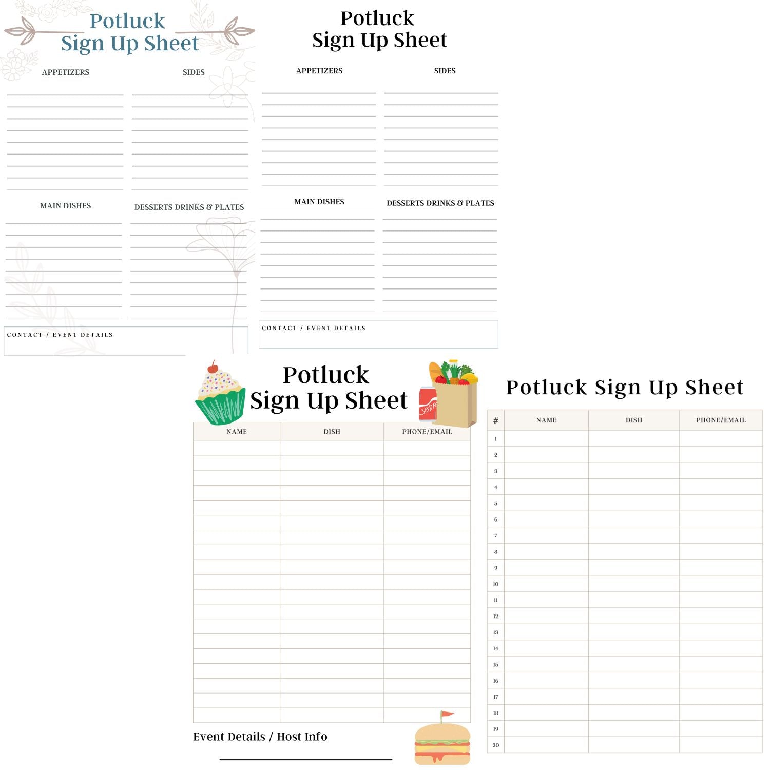 16 Best Printable Potluck Sign Up Sheet Templates Holiday & Party PDF 16 Best Printable Potluck Sign Up Sheet Templates Holiday & Party PDF
